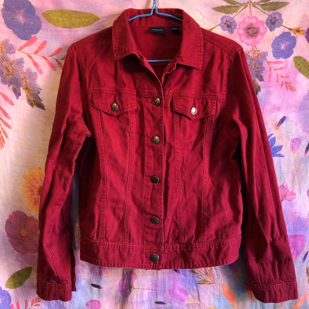 Maroon Denim Jacket